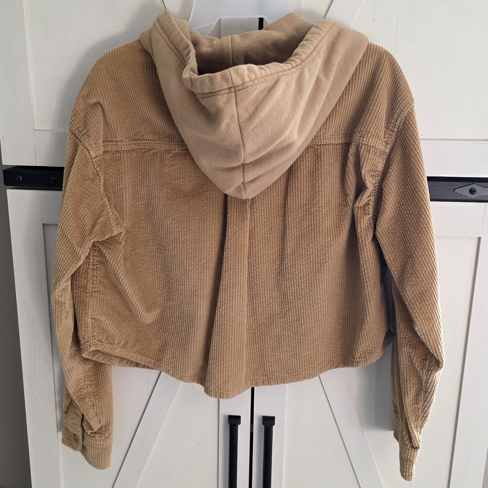 Tan Corduroy Hooded Jacket - Picture 5 of 5
